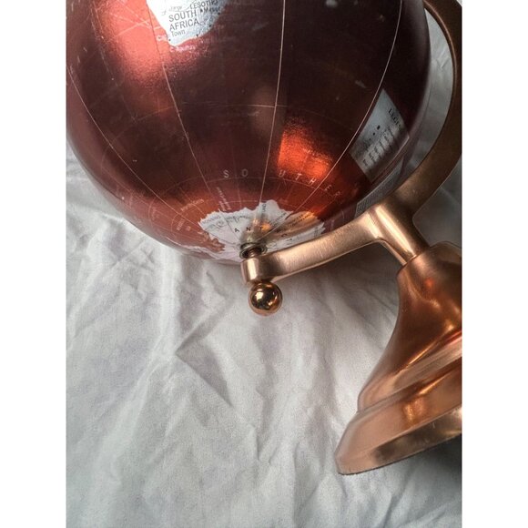 Luxury Copper Airplane Globe — Rotating 8” World Map on Art Deco Aviation Stand - Picture 14 of 14